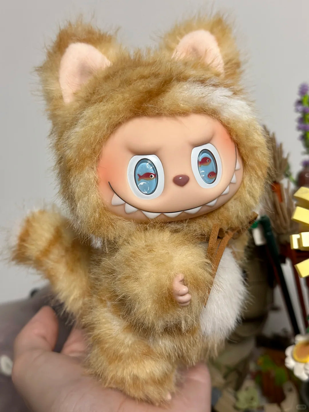 Original Design- Kitties love fish | Handmade Modification labubu Doll