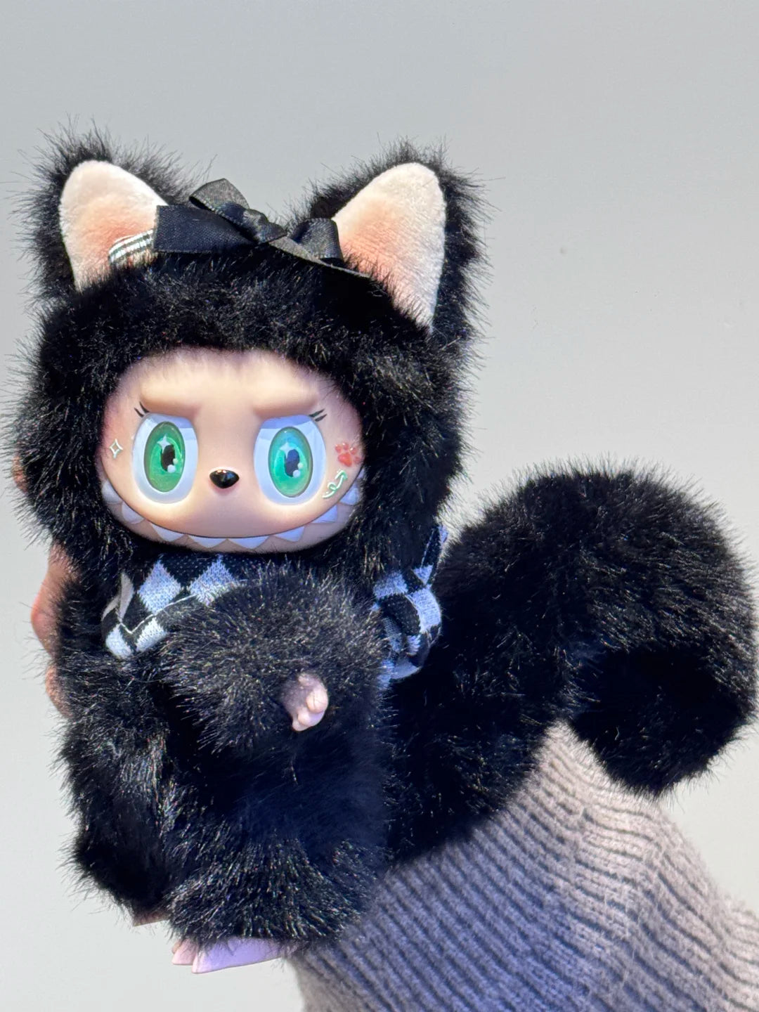 Original Design- Black Cat Sheriff|Handmade Modification labubu Doll
