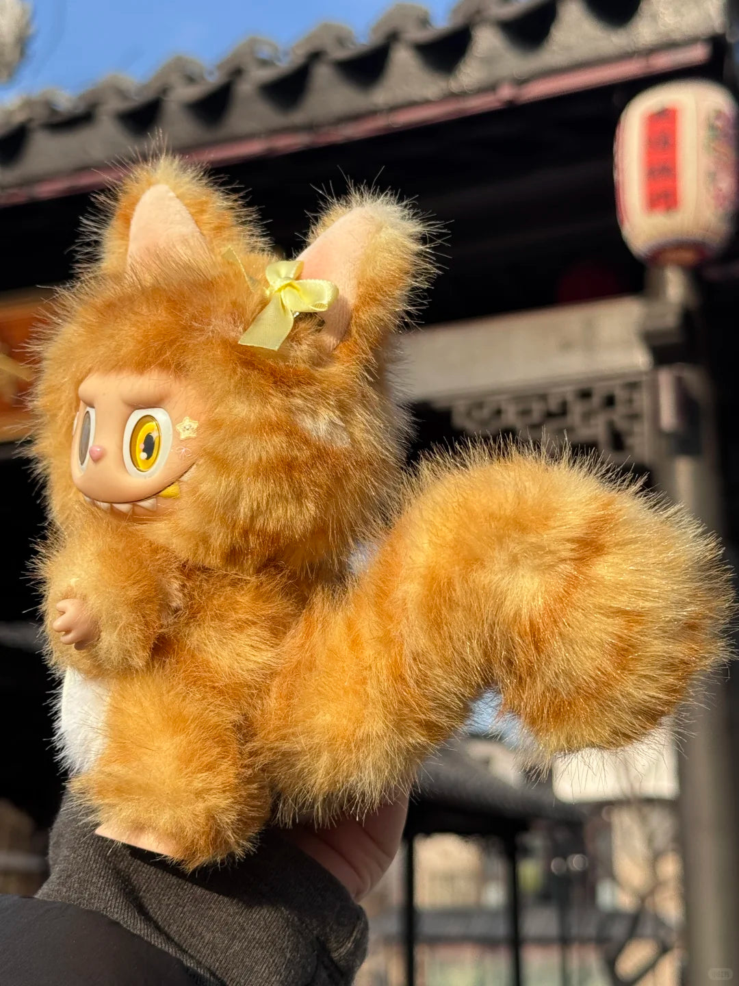 Original Design- Golden Garfield Cat|Handmade Modification labubu Doll