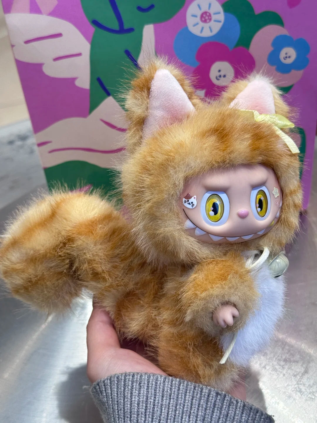 Original Design- Golden Garfield Cat|Handmade Modification labubu Doll