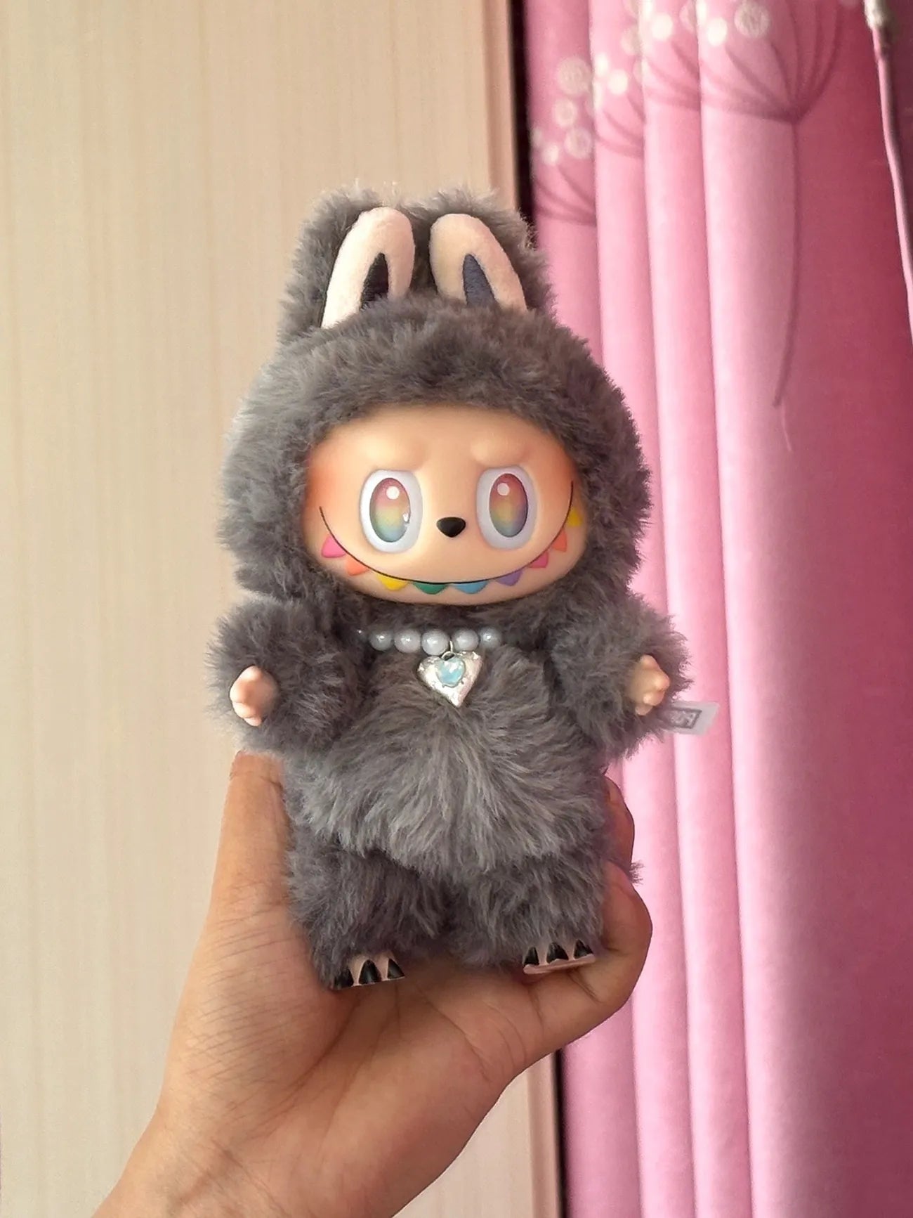 13cm Plush Doll Elastic Pearl Necklace Bead Chain DIY Accessories