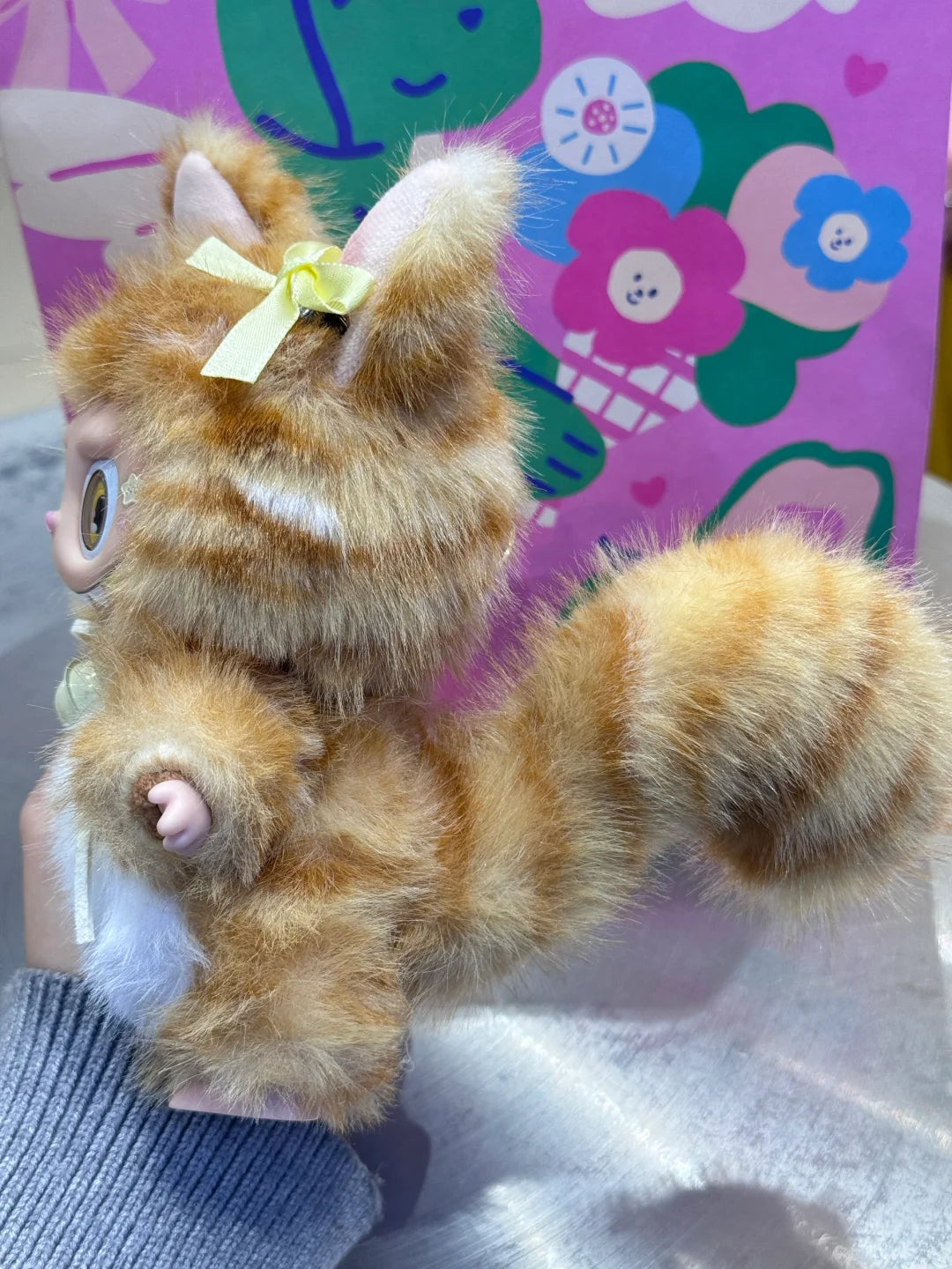 Original Design- Golden Garfield Cat|Handmade Modification labubu Doll