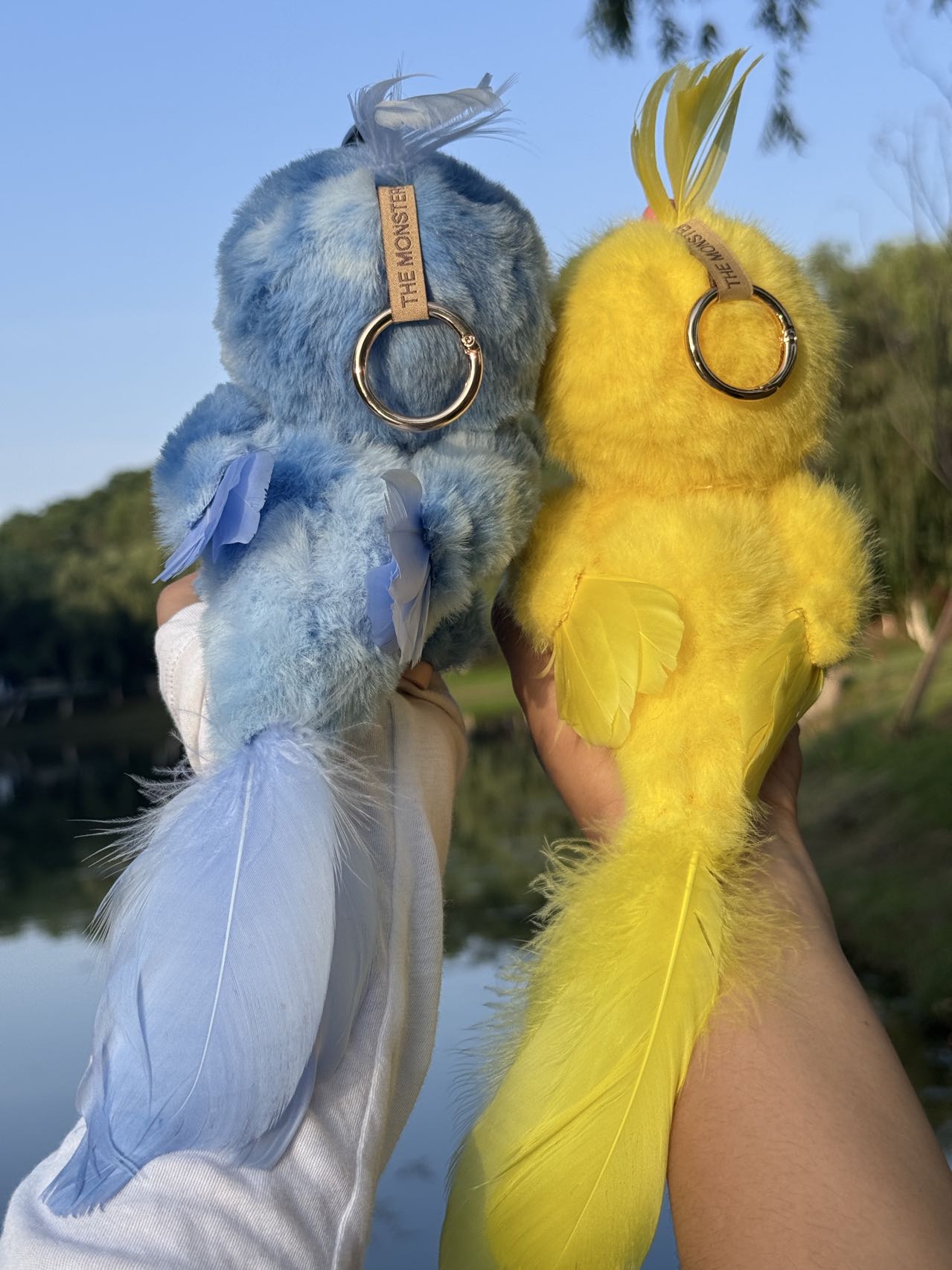 Original Design- Little Parrot Blue&Yellow&Peach Pink|Handmade Modification labubu Doll
