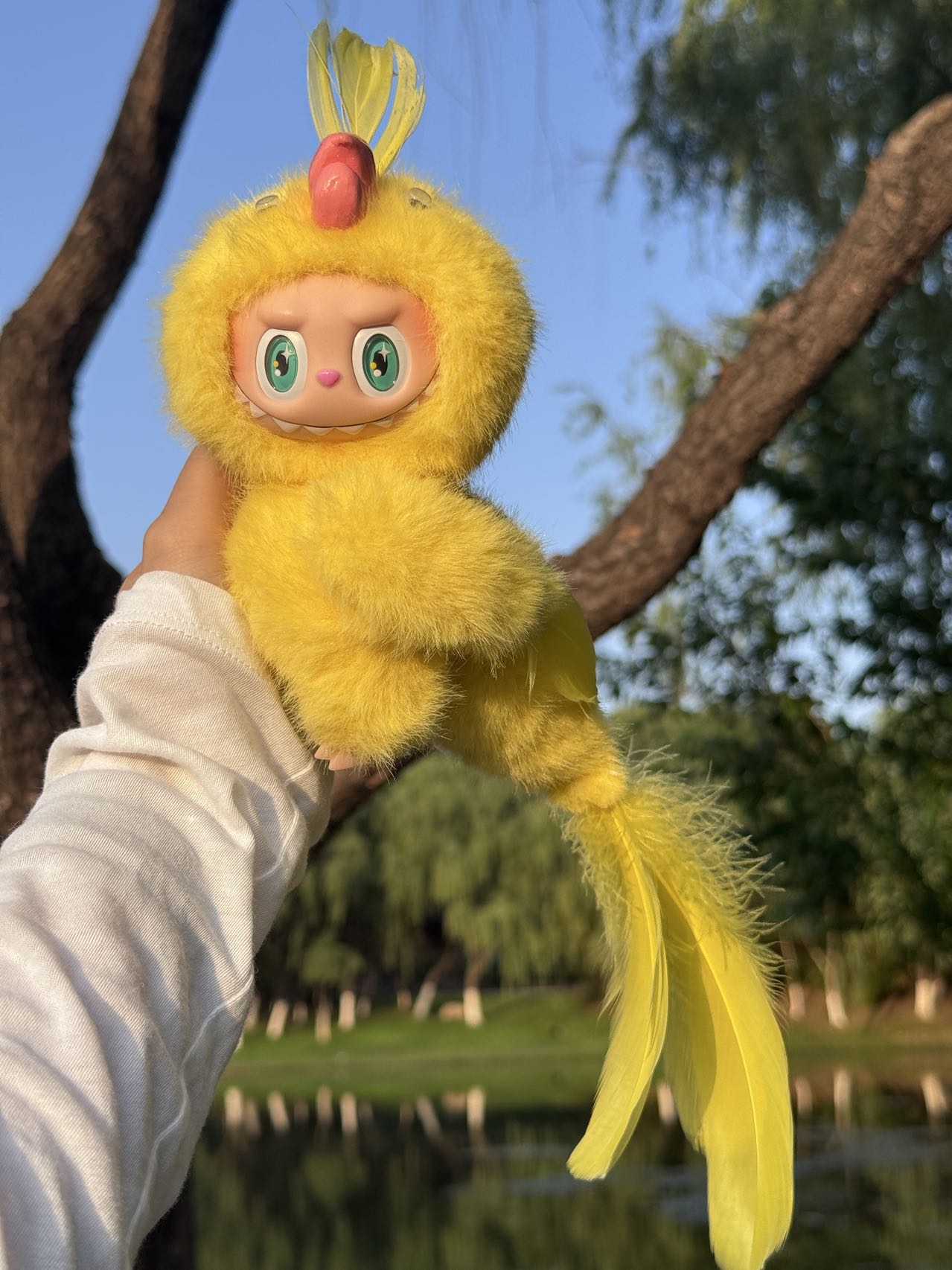 Original Design- Little Parrot Blue&Yellow&Peach Pink|Handmade Modification labubu Doll