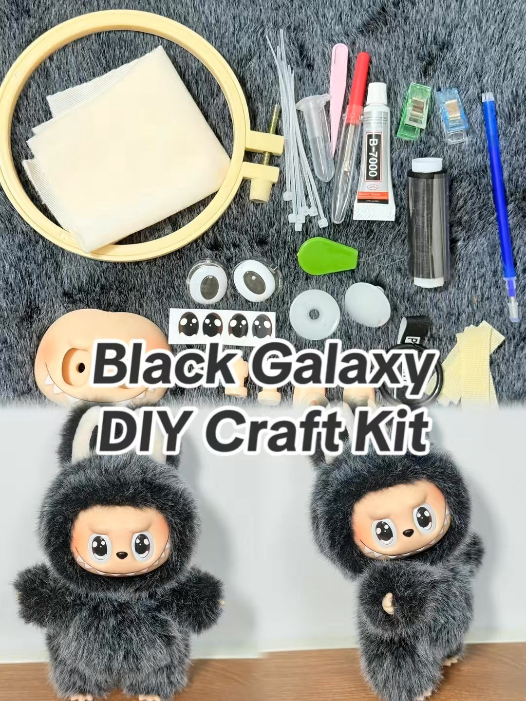 Black Galaxy- DIY Craft Kit - Complete Starter Set, Handmade Mold, Resin, Paints & Tools (Fan Art Inspired)