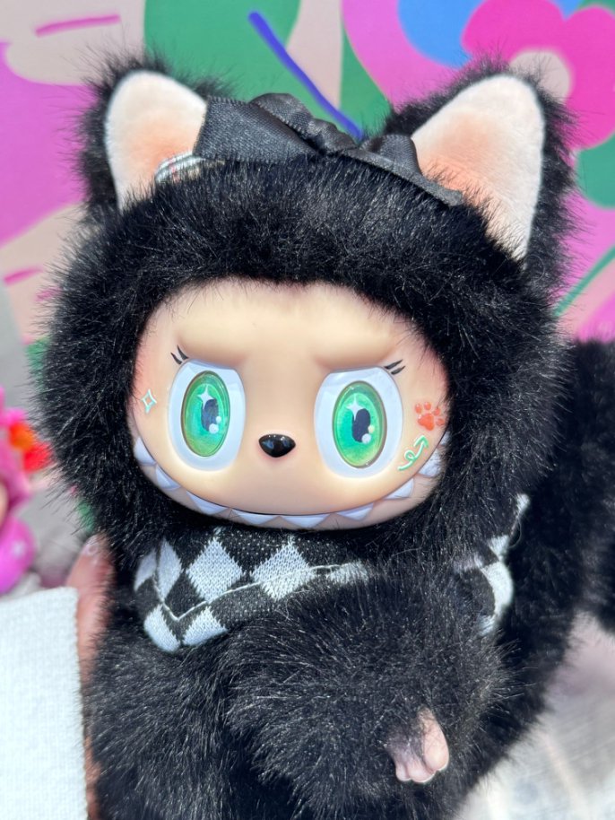Original Design- Black Cat Sheriff|Handmade Modification labubu Doll