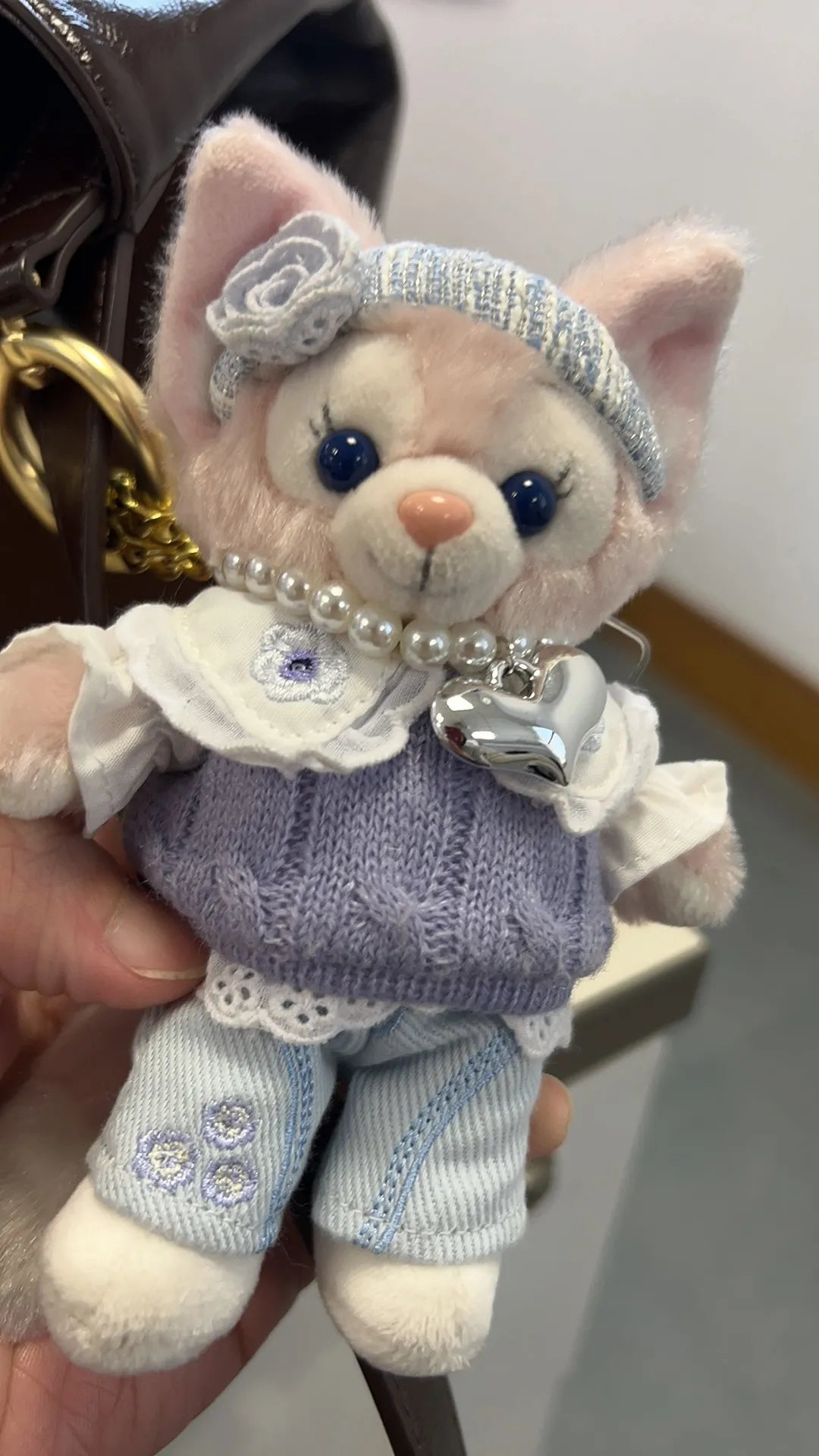 13cm Plush Doll Elastic Pearl Necklace Bead Chain DIY Accessories