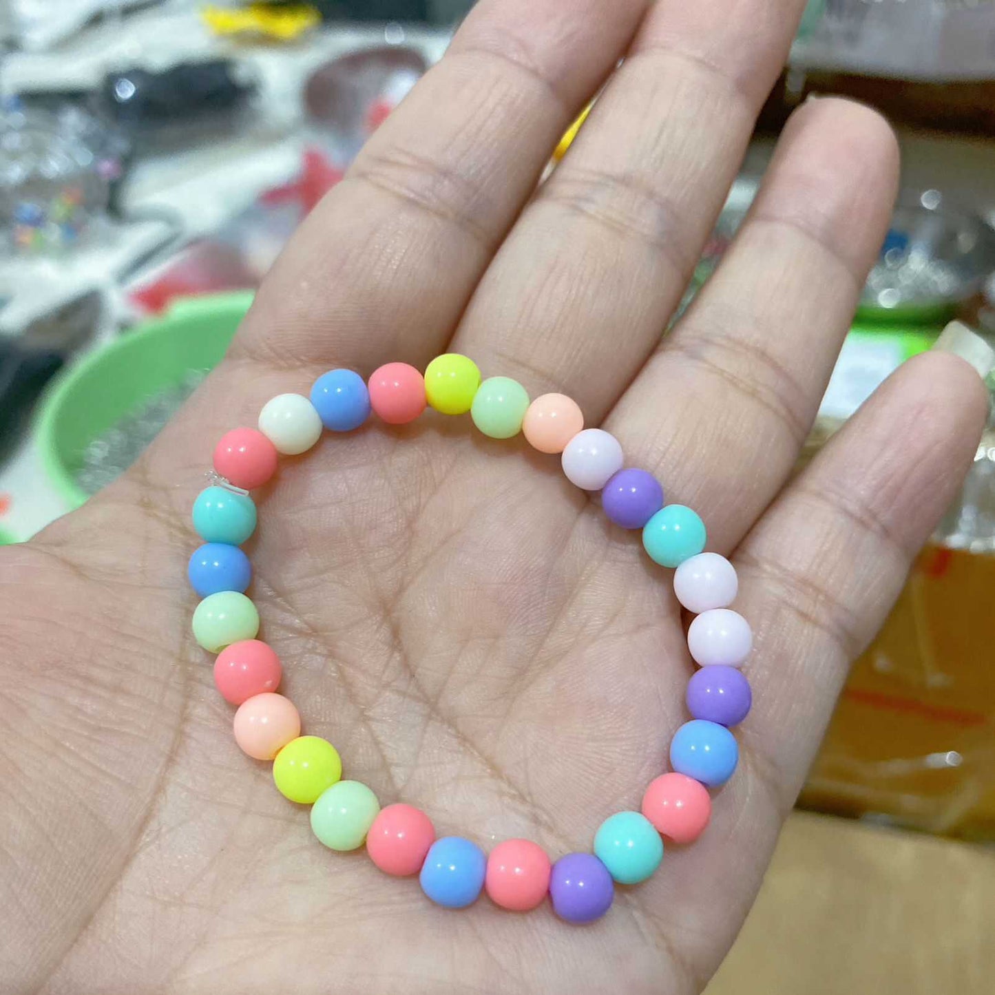 13cm Plush Doll Elastic Pearl Necklace Bead Chain DIY Accessories