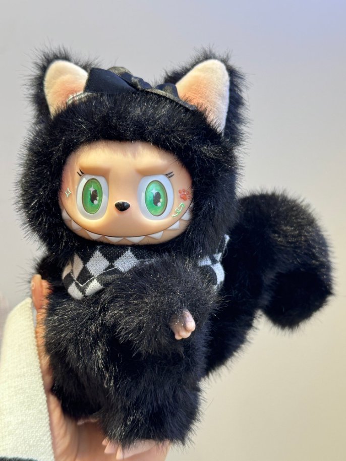 Original Design- Black Cat Sheriff|Handmade Modification labubu Doll