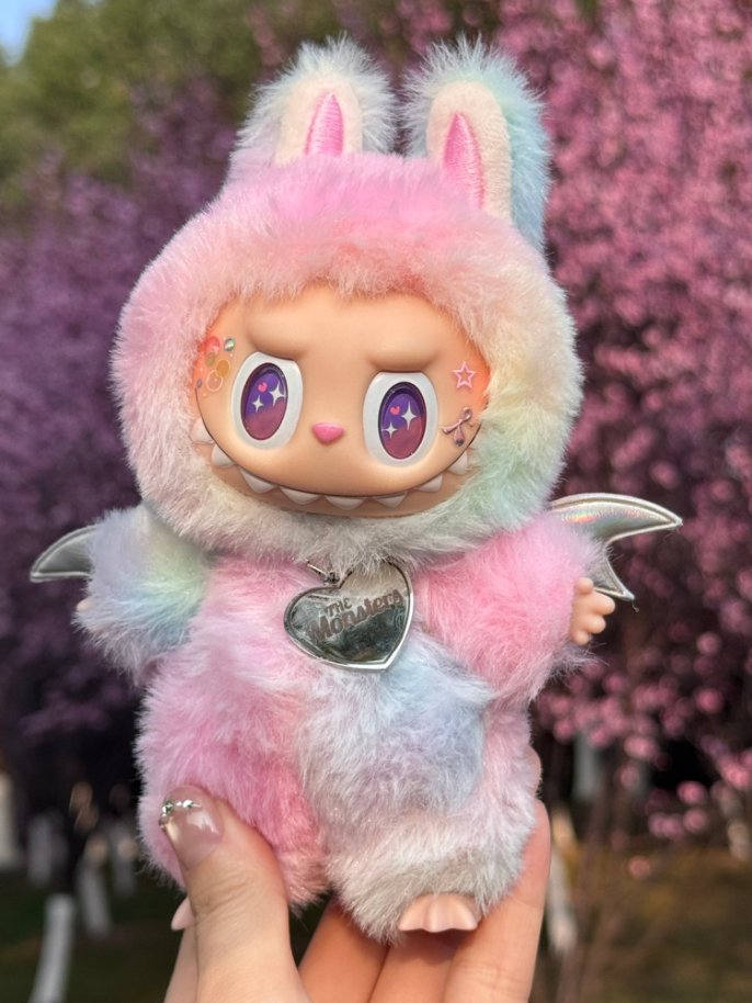 Original Design- Love Rainbow1.0- Blue& Purple& Pink|Handmade Modification labubu Doll