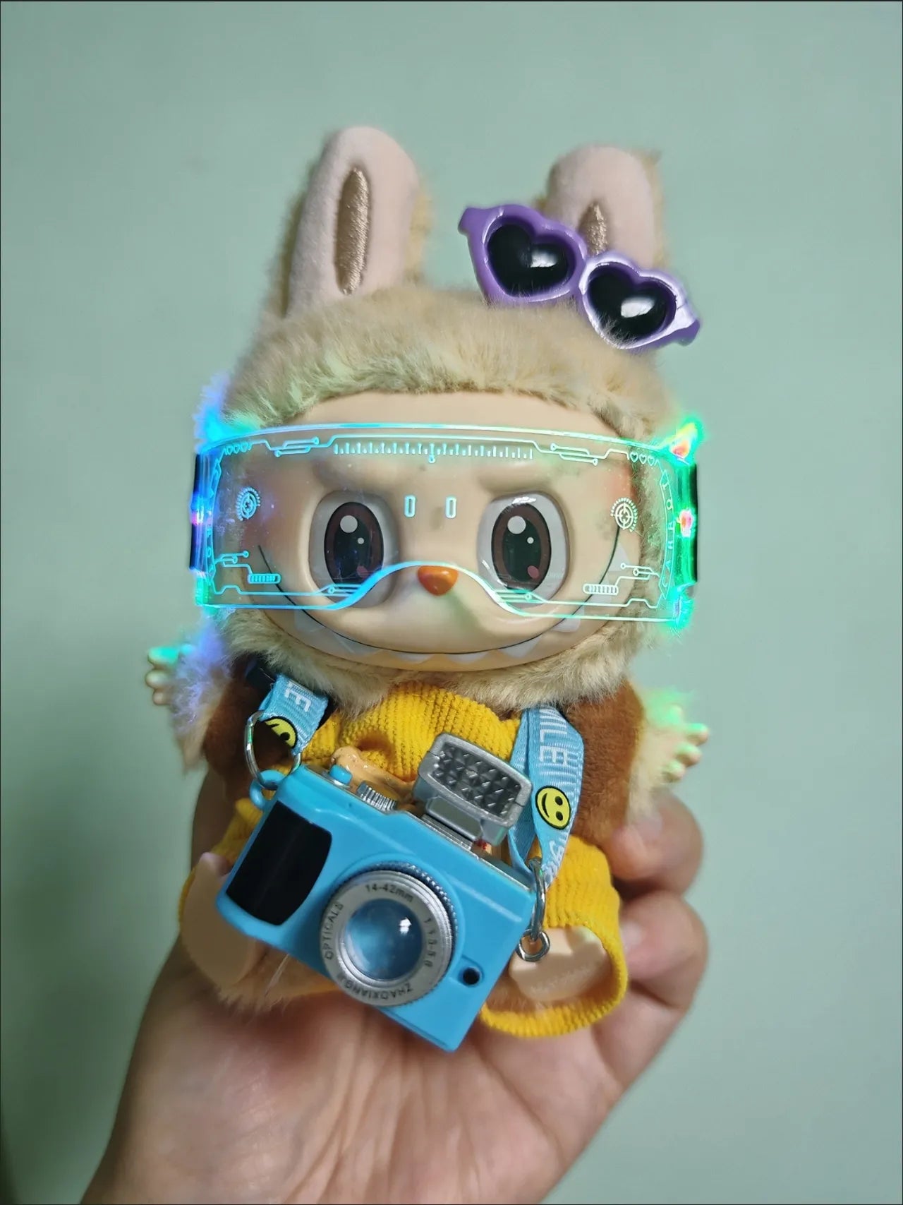 Cyber glasses colorful luminous laser goggles accessories（Doll not included）