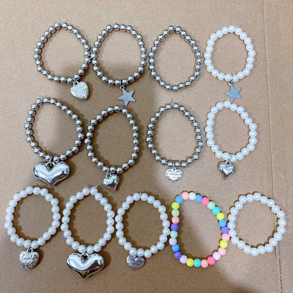 13cm Plush Doll Elastic Pearl Necklace Bead Chain DIY Accessories