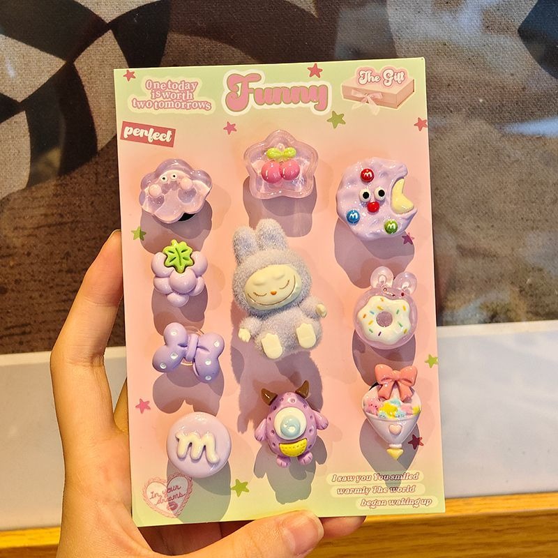 Labubu Diy Three-Dimensional Charm For Hole Shoes Women'S Shoes Flower Cute Shoe Buckle Crocs Decoration