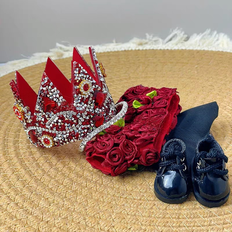 Red Rose Set Universal Clothes GD Same Style Joint Crown Clothes（Doll not included）