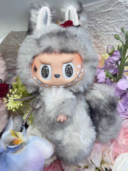 Original Design- Tie-dye gray | Handmade Modification labubu Doll