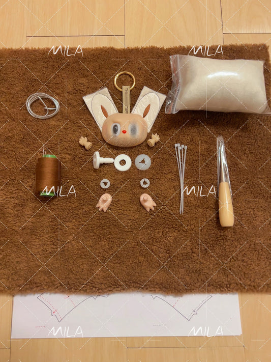 Labubu Chestnut Cocoa-Macaron Series Secret DIY Resin Craft Kit - Complete Starter Set, Handmade Mold, Resin, Paints & Tools (Fan Art Inspired)