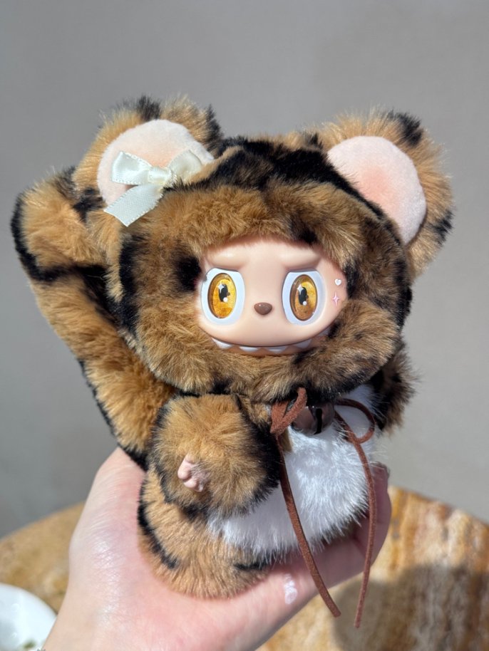 Original Design- Leopard-print cat | Handmade Modification labubu Doll